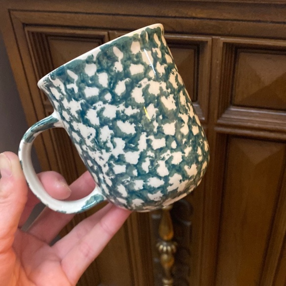 Folkcraft Green Moose Country Mug by Tienshan - Made in China Vintage Porcelain